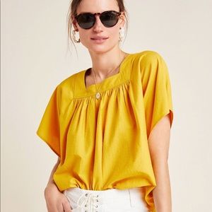 Frye x Anthropologie Marin Mustard Yellow Top